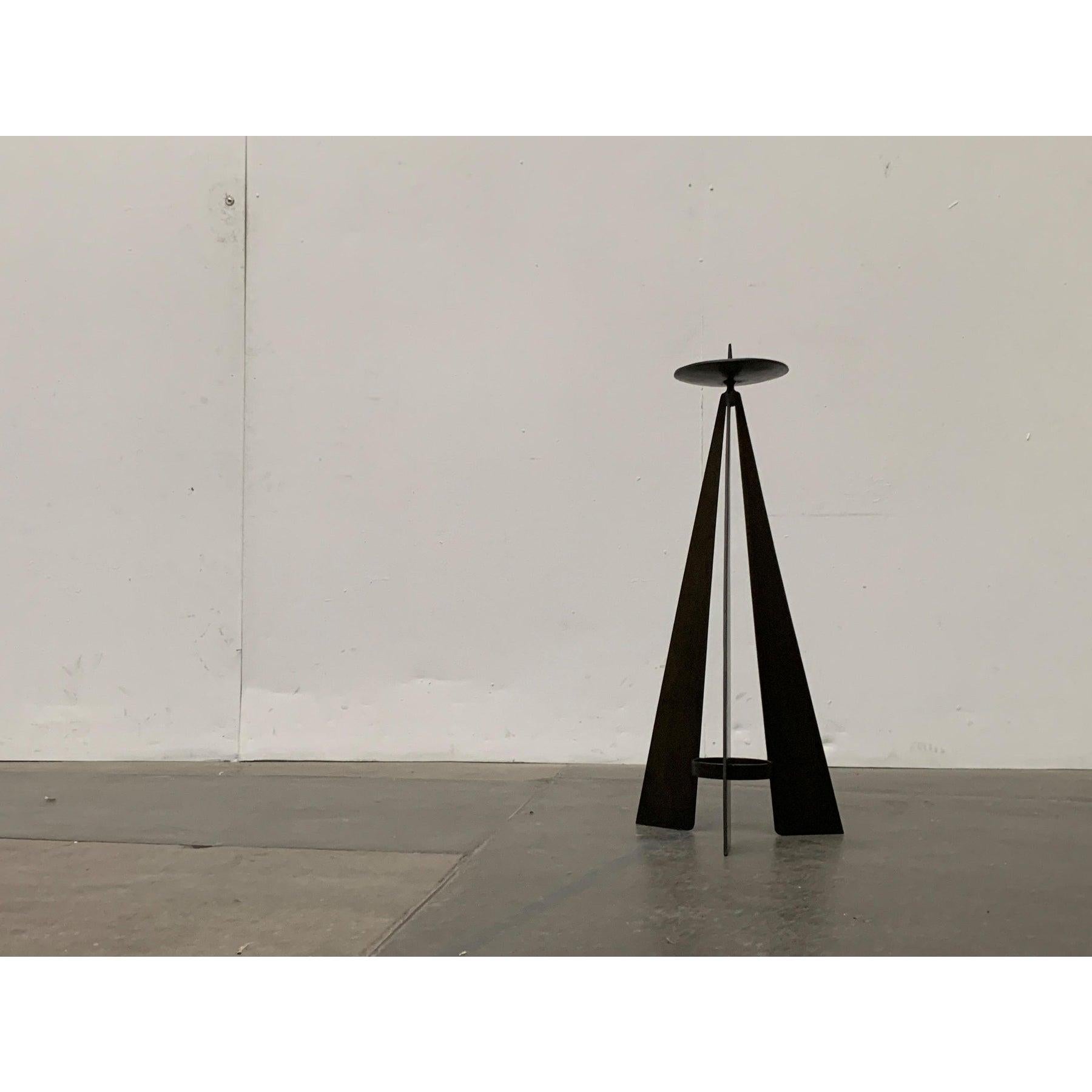 Mid-Century Brutalist Candleholder, in Very Good conditions. Designed 1960 to 1969.

Additional information:
Materials: Steel
Style: Brutalist
Color: Brown
Item Type: Vintage, Antique or Pre-owned
Dimensions: 11.02ʺW × 10.63ʺD × 26.38ʺH
Condition:
