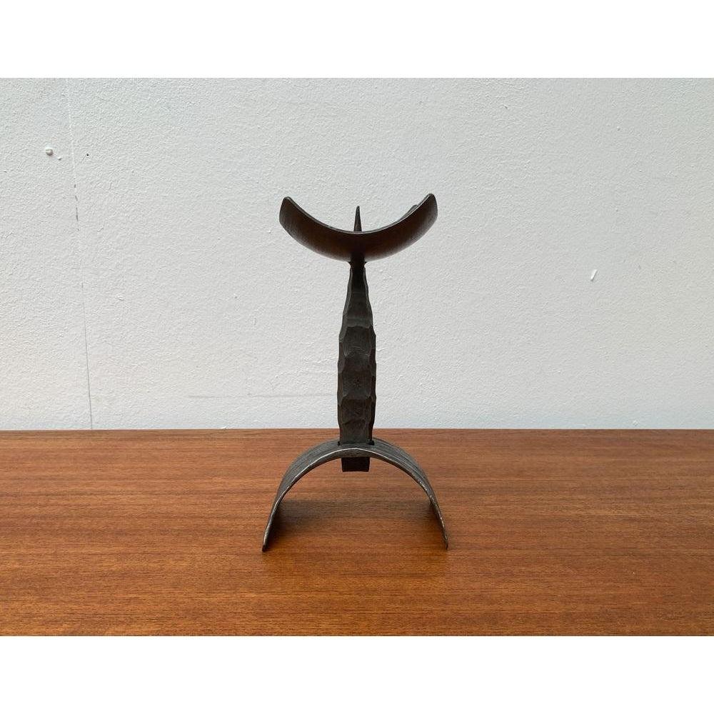 Mid-Century Brutalist Candleholder in Wrought Iron, 1960s For Sale 8