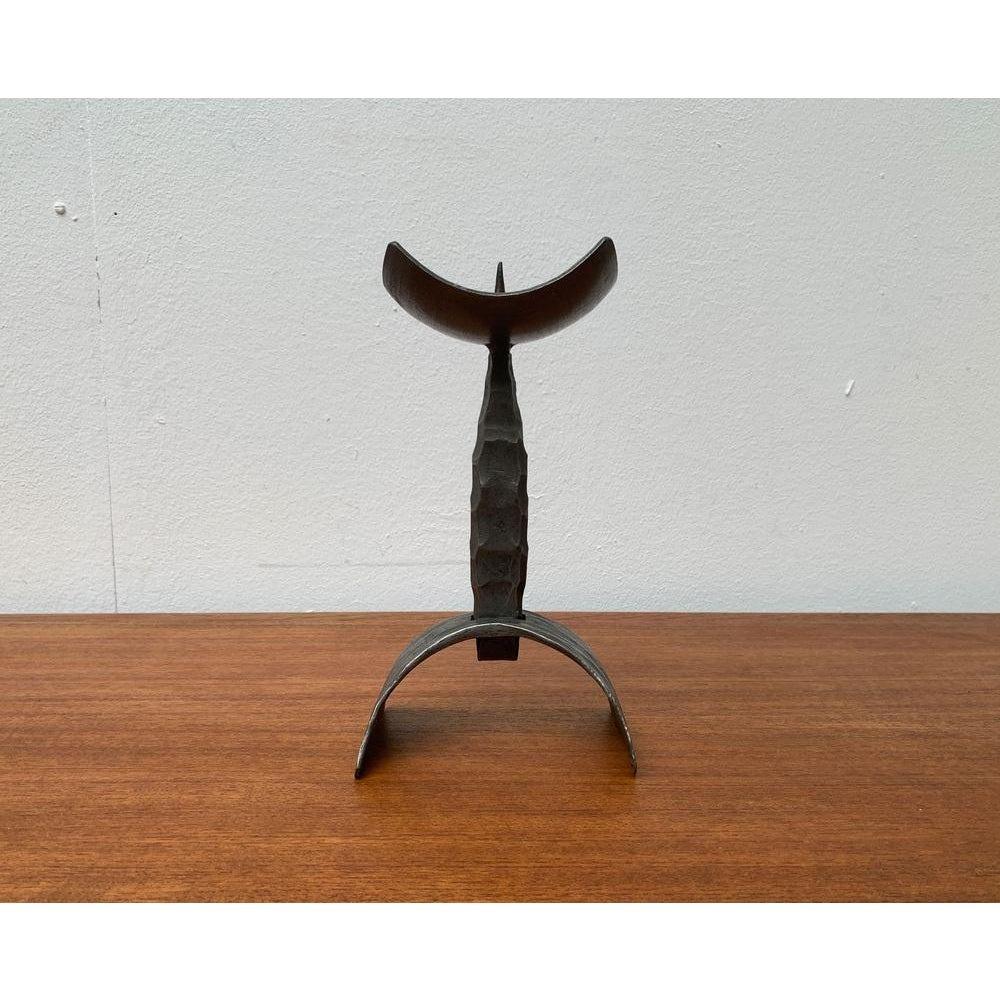 Mid-Century Brutalist Candleholder in Wrought Iron, 1960s, in Very Good conditions. Designed 1960 to 1969.

Additional information:
Materials: Wrought Iron
Color: Gray
Styles: Brutalist
Item Type: Vintage, Antique or Pre-owned
Dimensions: 5.91ʺW ×
