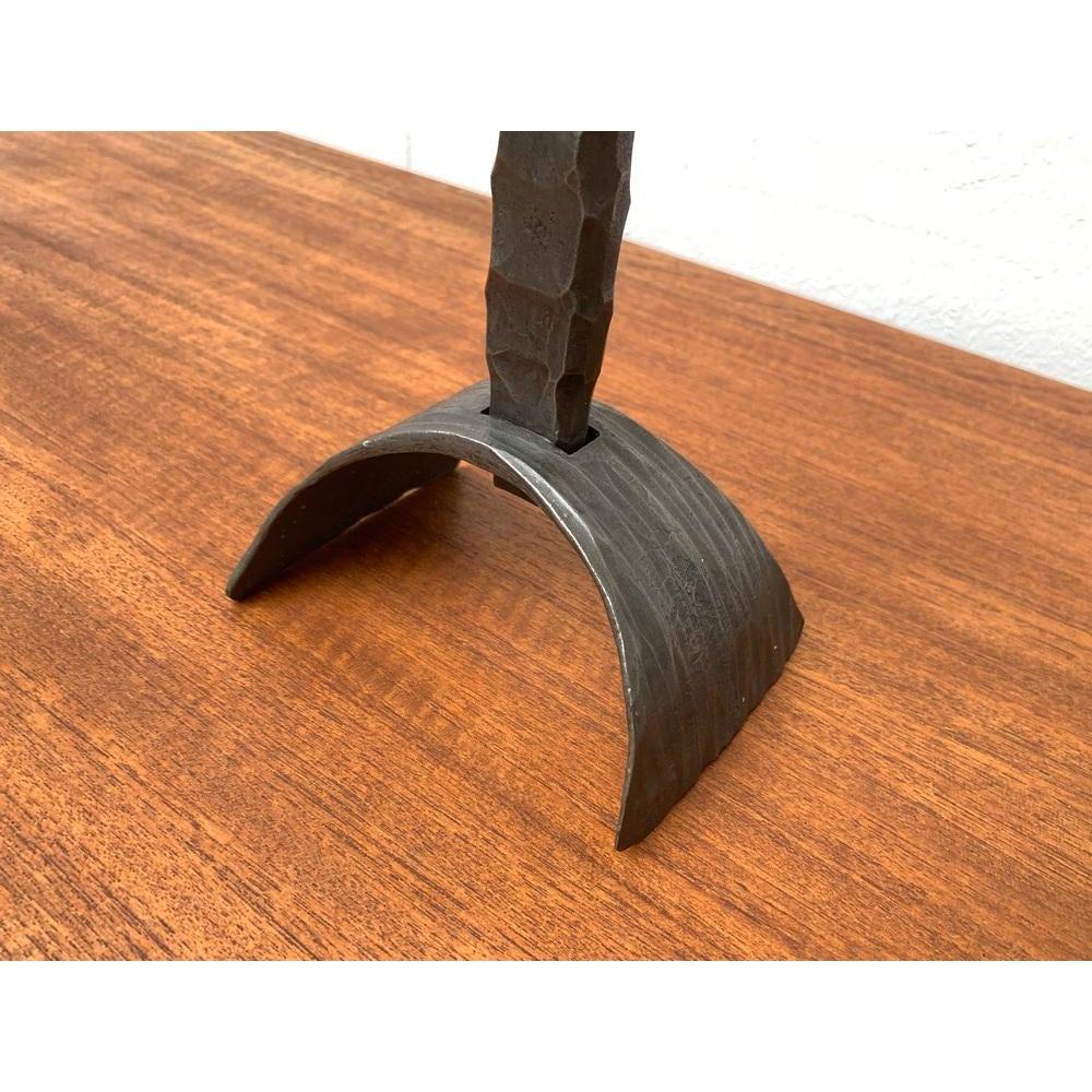 Mid-Century Brutalist Candleholder in Wrought Iron, 1960s In Excellent Condition For Sale In Hamburg, DE