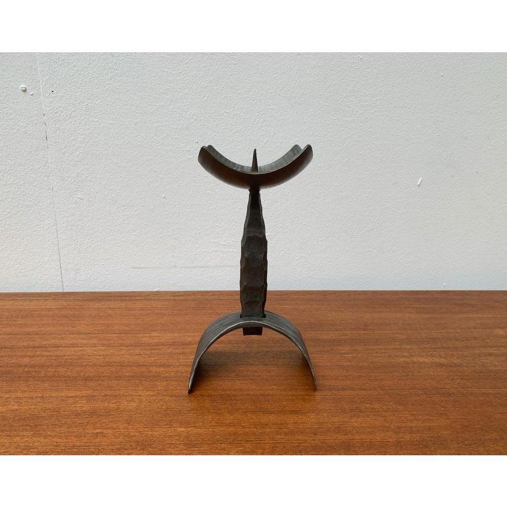 Mid-Century Brutalist Candleholder in Wrought Iron, 1960s For Sale 2