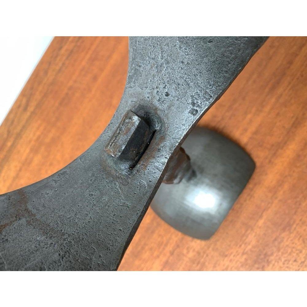 Mid-Century Brutalist Candleholder in Wrought Iron, 1960s For Sale 3