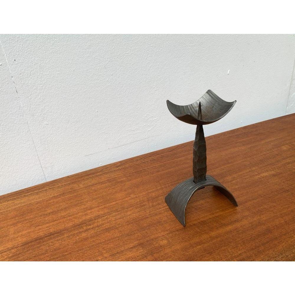 Mid-Century Brutalist Candleholder in Wrought Iron, 1960s For Sale 4
