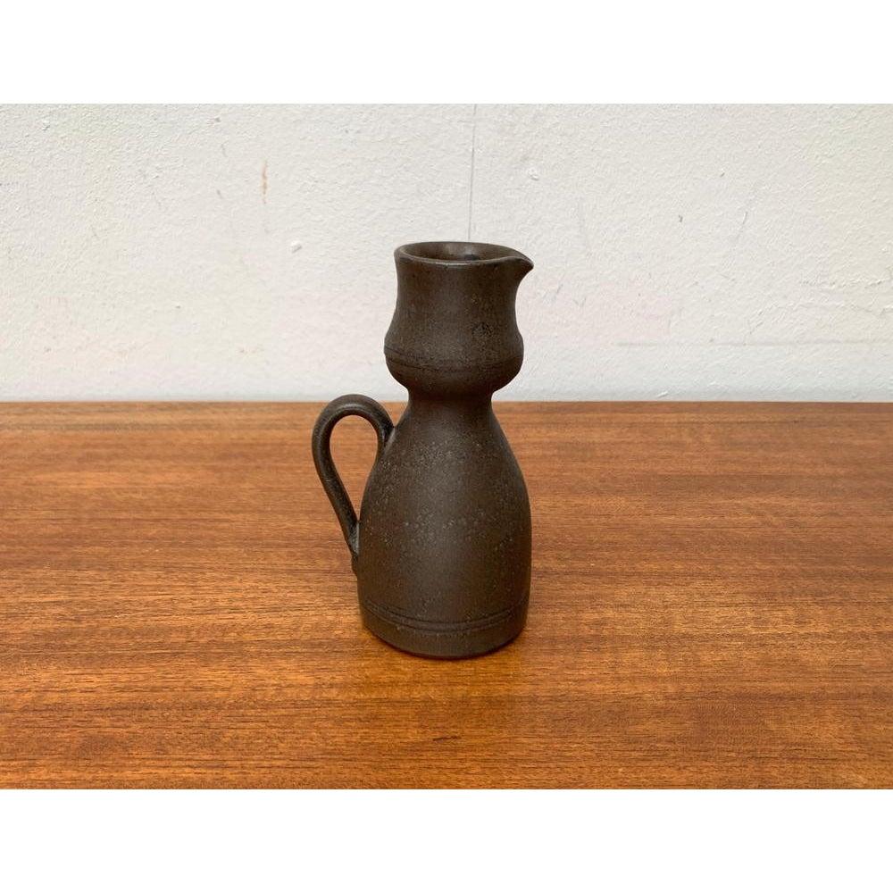 Ceramic Mid-Century Brutalist Carafe Vase in the Style of Gerhard Liebenthron, 1960s For Sale
