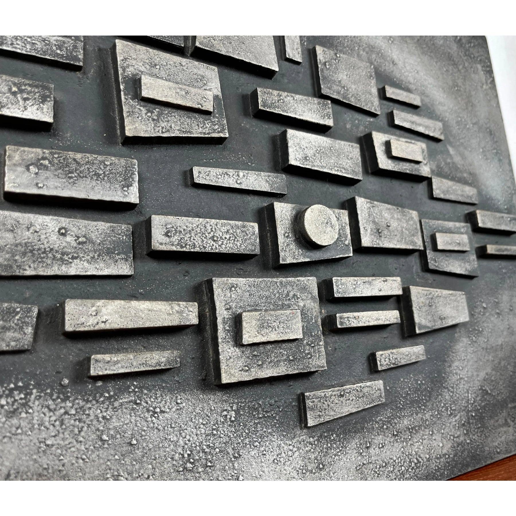 German Mid-Century Brutalist Cast Aluminum Wall Relief from Stadler Design, 1960s For Sale