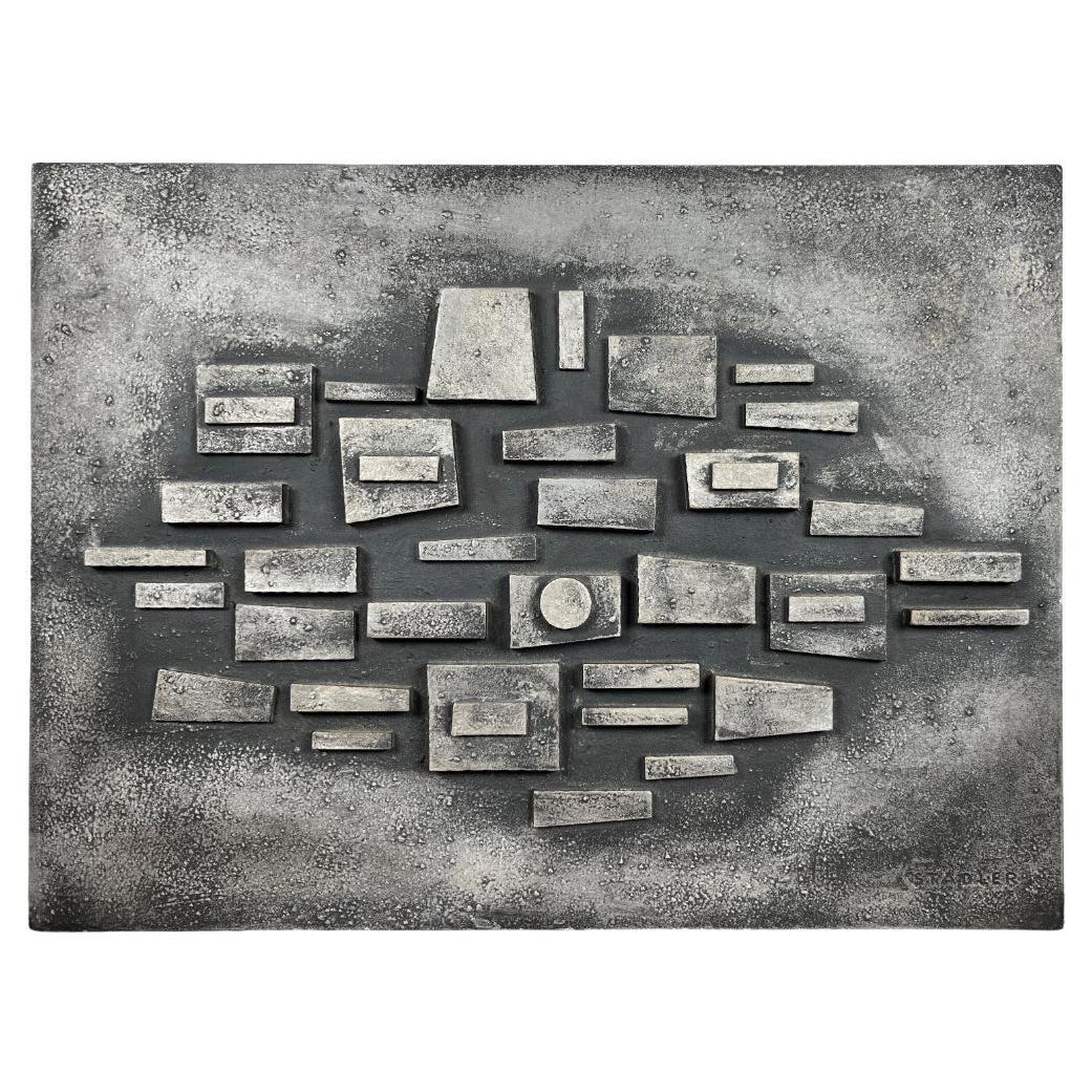 Mid-Century Brutalist Cast Aluminum Wall Relief from Stadler Design, 1960s For Sale