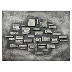 Mid-Century Brutalist Cast Aluminum Wall Relief from Stadler Design, 1960s