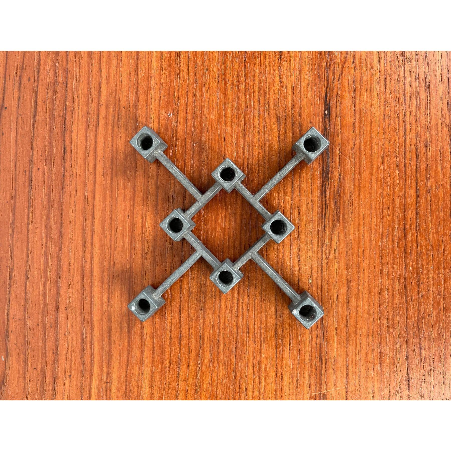 Danish Mid-Century Brutalist Cast Iron Candleholder by Jens H. Quistgaard, 1960s For Sale