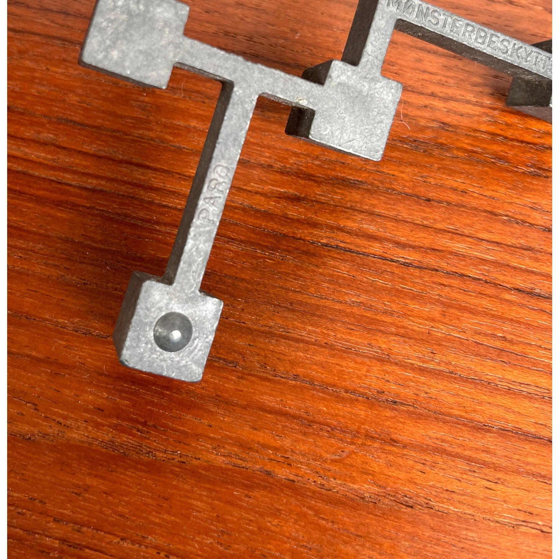 Metal Mid-Century Brutalist Cast Iron Candleholder by Jens H. Quistgaard, 1960s For Sale