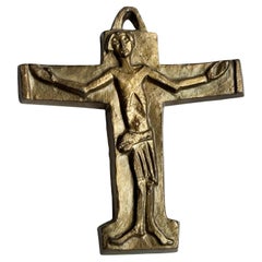 Mid Century Brutalist cast metal Crucifix No.2