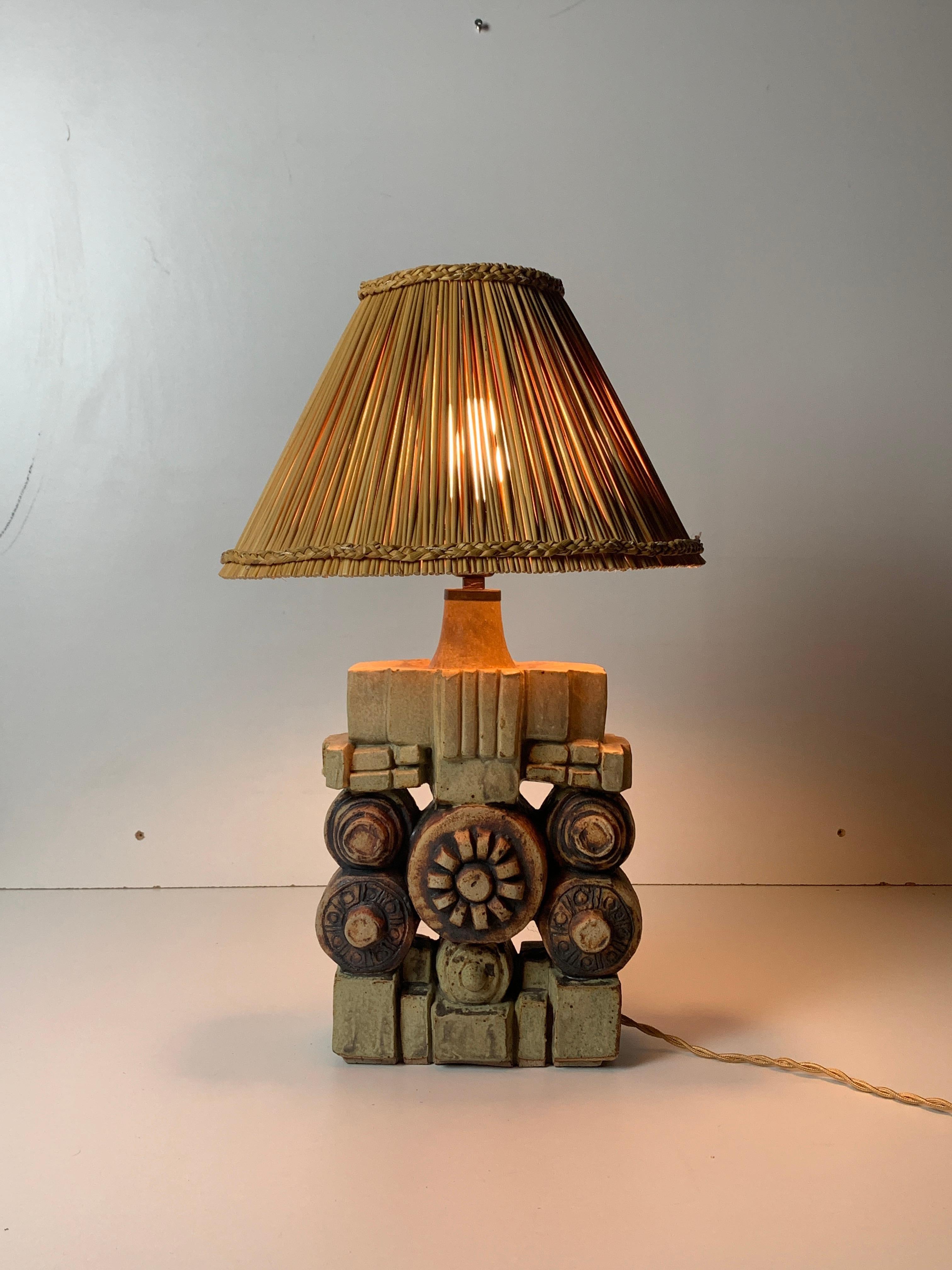 Lampe de table brutaliste du milieu du siècle dernier par Bernard Rooke, 1970 en vente 2