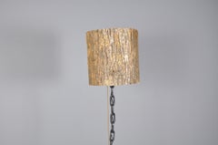 Midcentury Brutalist Chain Black Iron Floor Lamp in Style of Franz West, 1989