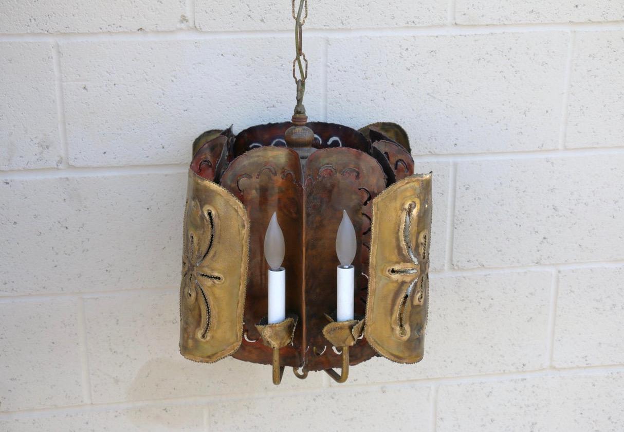 Mid-Century Brutalist Chandelier by Tom Greene In Good Condition For Sale In North Hollywood, CA