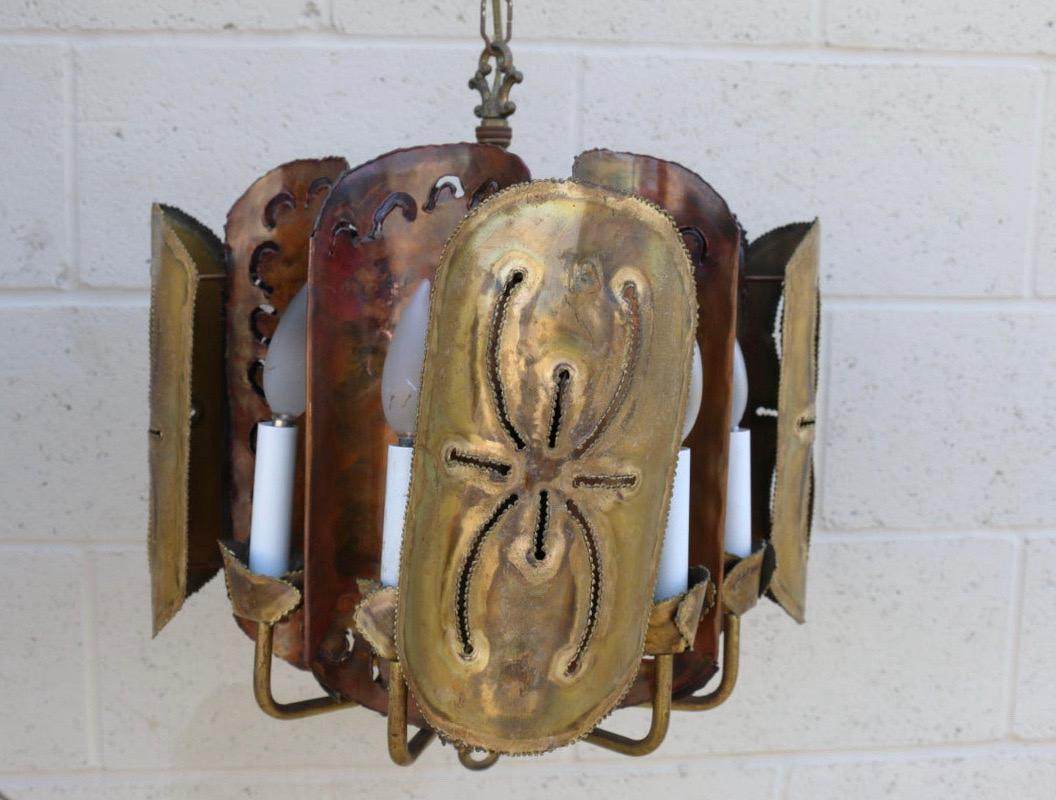Mid-20th Century Mid-Century Brutalist Chandelier by Tom Greene For Sale