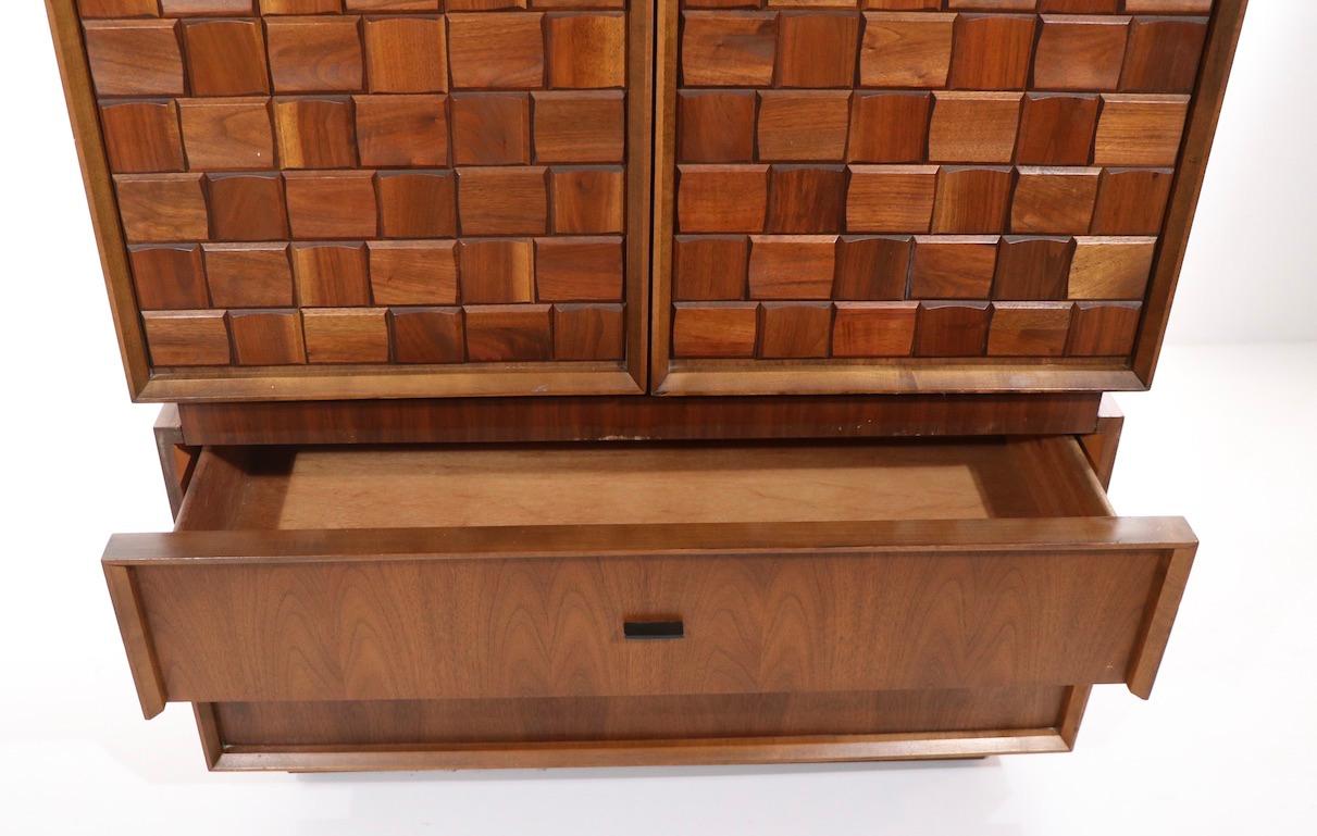 Canadian Mid Century Brutalist Chifferobe Cabinet Made in Canada