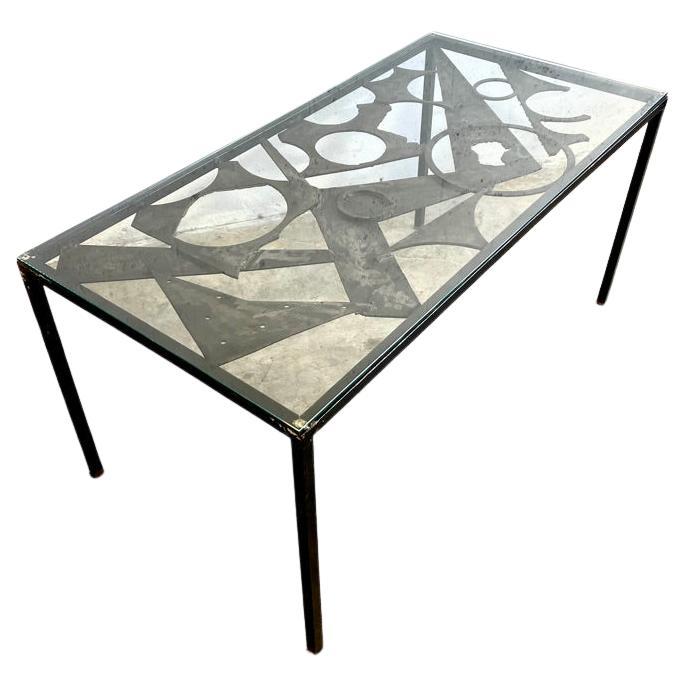 Mesa de centro o consola Brutalista de mediados de siglo