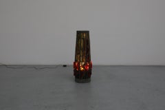 Mid-Century Brutalist Concrete and Glass Mosaic Floor Lamp from a Church