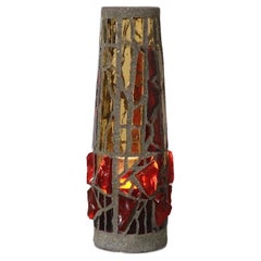 Mid-Century Brutalist Concrete and Glass Mosaic Floor Lamp from a Church