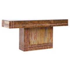Mid Century Brutalist Copper Console Table