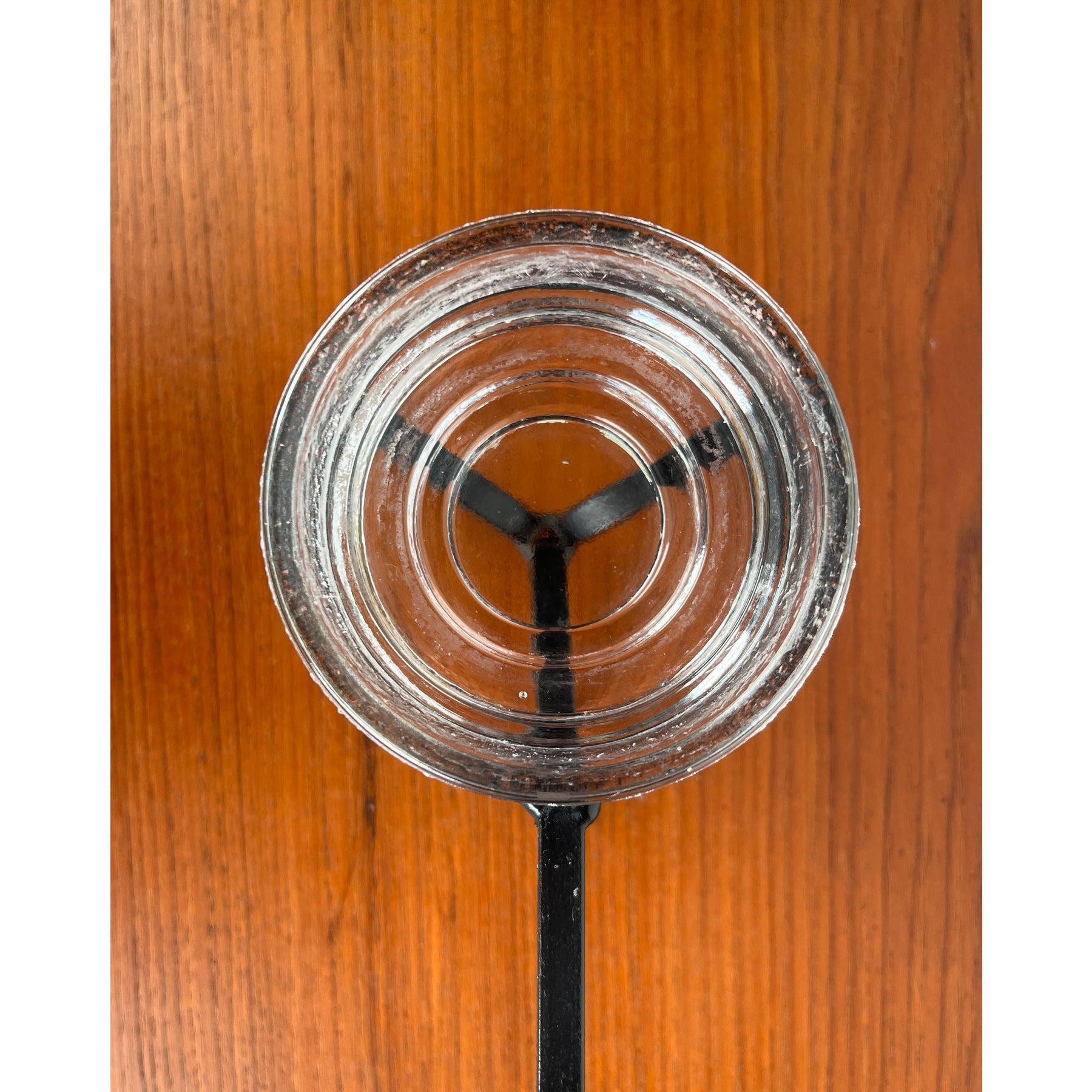 Brutalistischer dänischer Kerzenhalter aus Schmiedeeisen und Glas, 1960er Jahre im Angebot 4