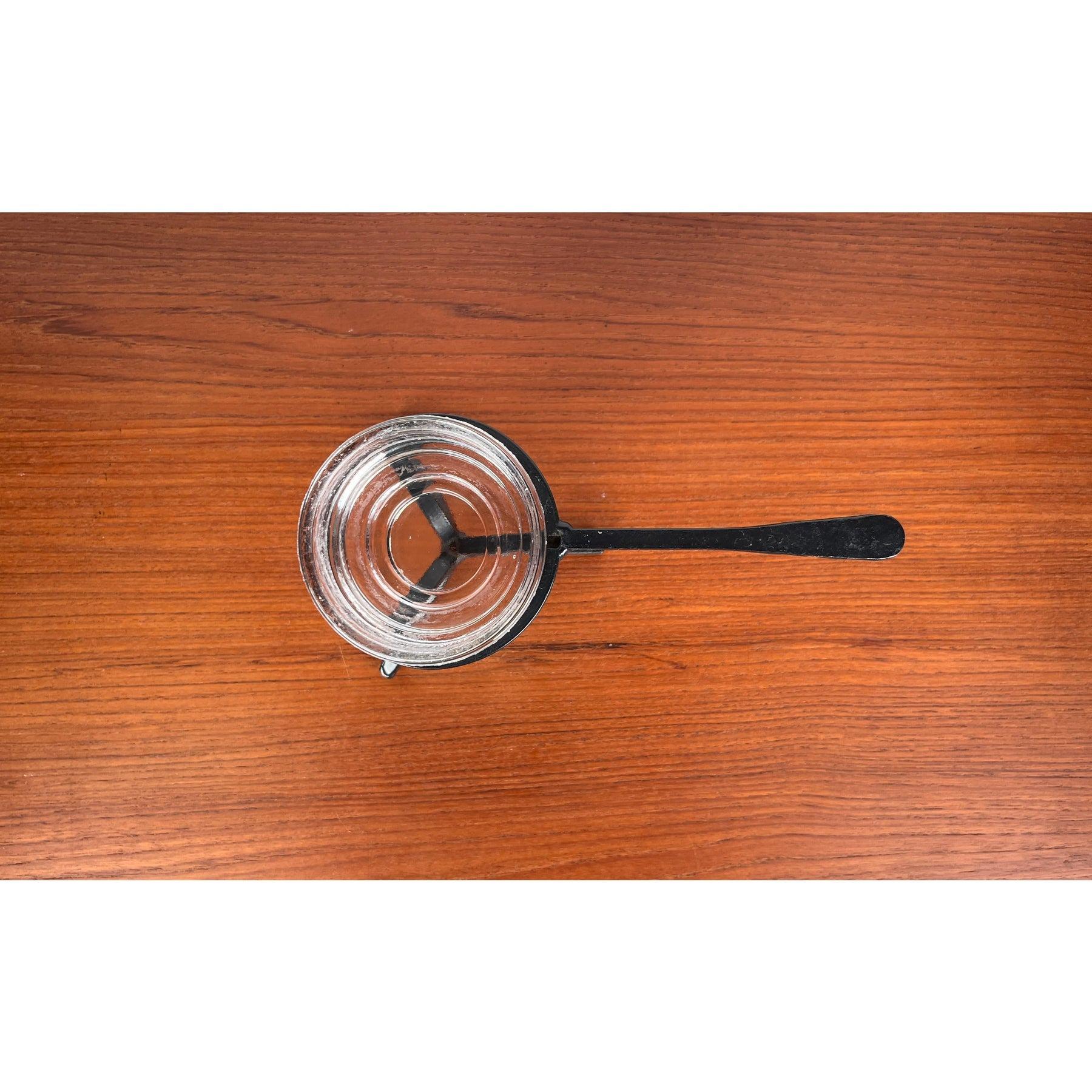 Brutalistischer dänischer Kerzenhalter aus Schmiedeeisen und Glas, 1960er Jahre (20. Jahrhundert) im Angebot