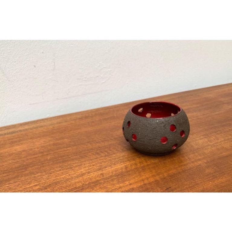 Mid-Century Brutalist Danish Ceramic Candleholder from Lehmann Pottery, 1960s For Sale 7