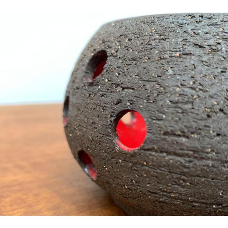 Mid-Century Brutalist Danish Ceramic Candleholder from Lehmann Pottery, 1960s For Sale 8