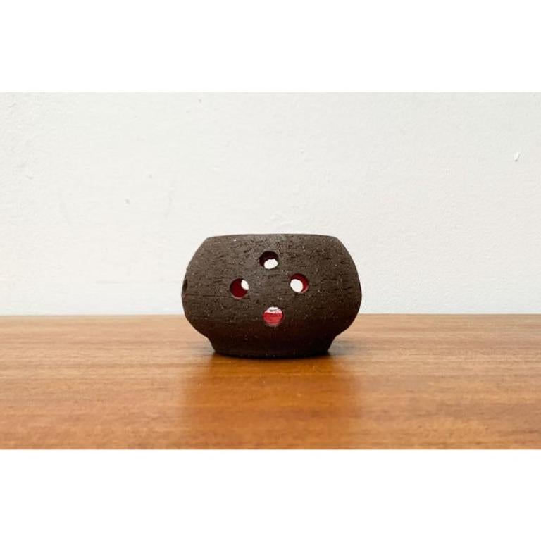 Mid-Century Brutalist Danish Ceramic Candleholder from Lehmann Pottery, 1960s, in Very Good conditions. Designed 1960 to 1969 This piece has an attribution mark.

Additional information:
Materials: Ceramic
Style: Brutalist
Country of Origin: