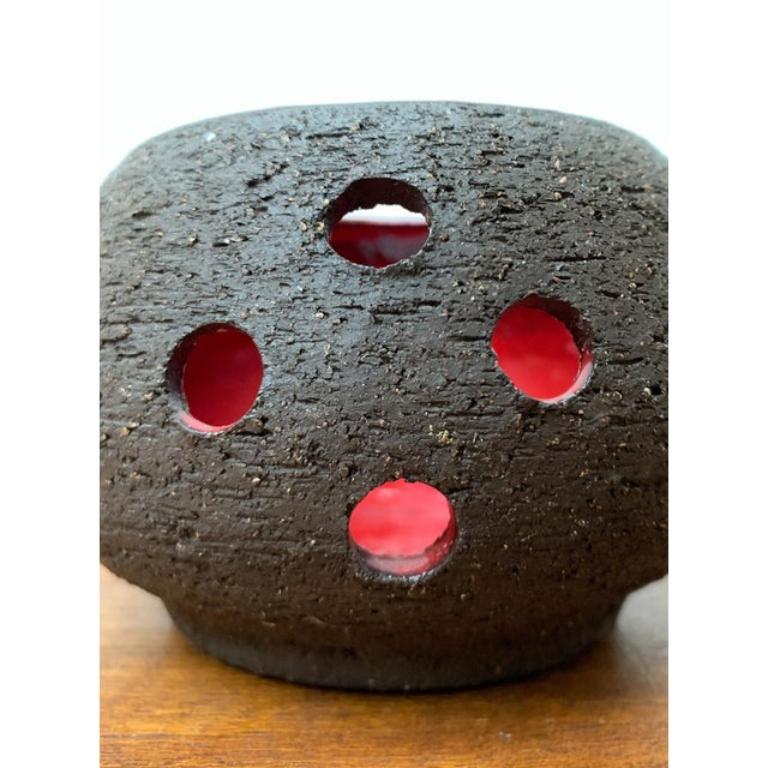 20th Century Mid-Century Brutalist Danish Ceramic Candleholder from Lehmann Pottery, 1960s For Sale
