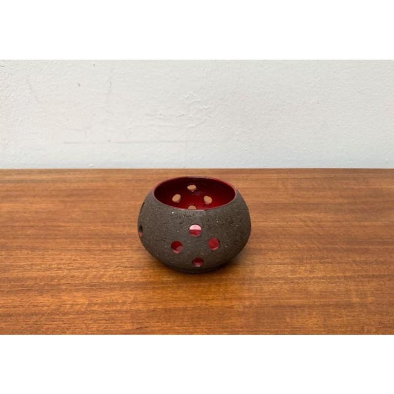 Mid-Century Brutalist Danish Ceramic Candleholder from Lehmann Pottery, 1960s For Sale 3