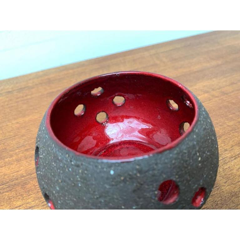 Mid-Century Brutalist Danish Ceramic Candleholder from Lehmann Pottery, 1960s For Sale 4