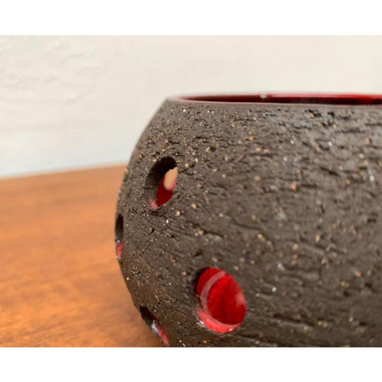 Mid-Century Brutalist Danish Ceramic Candleholder from Lehmann Pottery, 1960s For Sale 5