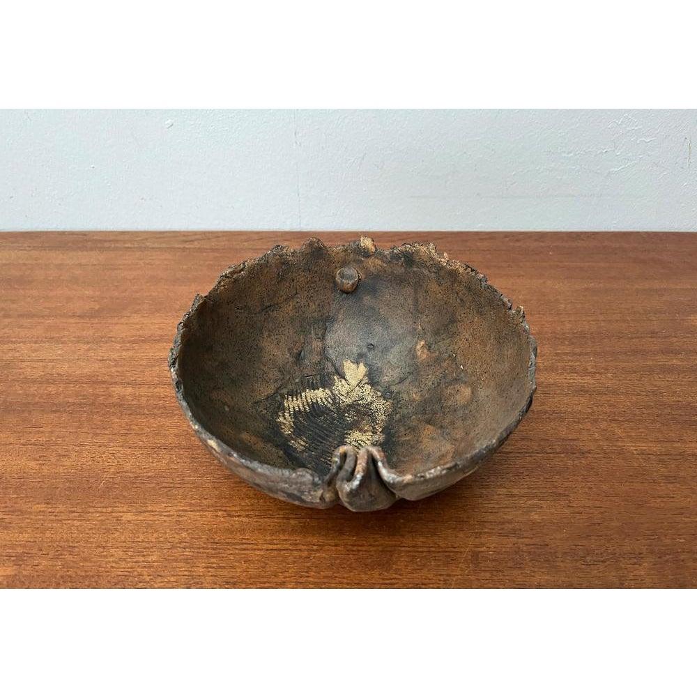 Mid-Century Brutalist Danish Studio Pottery Bowl Sculpture from Bjørn, 1960s In Excellent Condition For Sale In Hamburg, DE