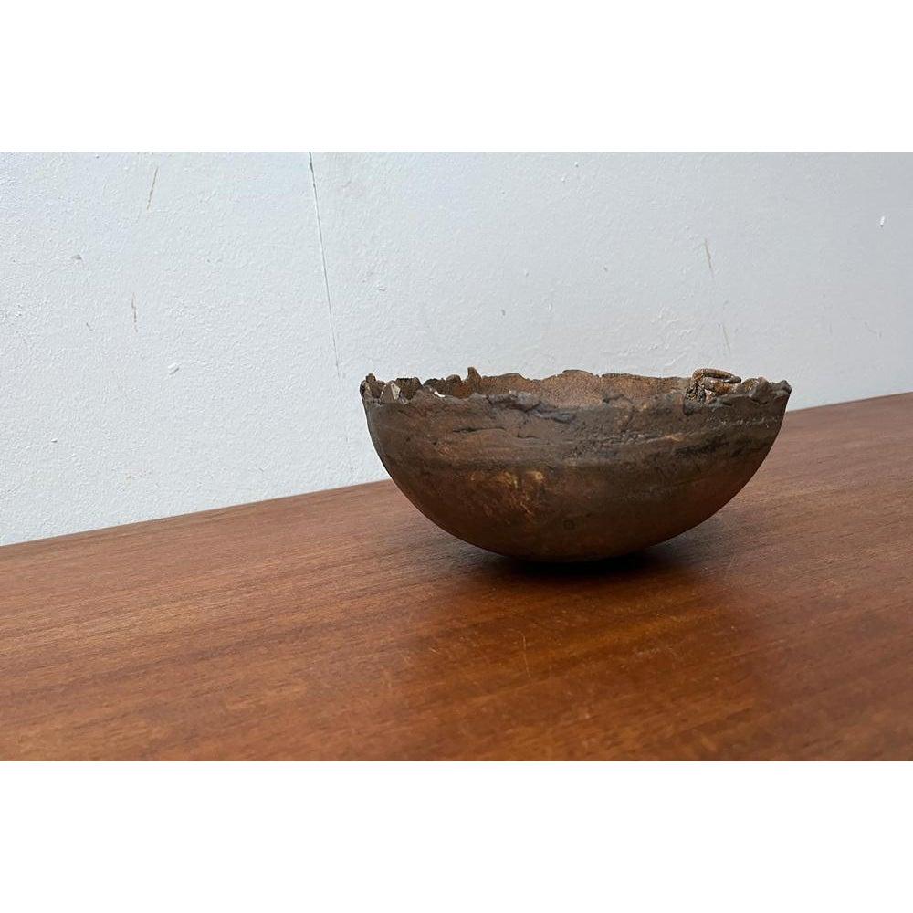 Ceramic Mid-Century Brutalist Danish Studio Pottery Bowl Sculpture from Bjørn, 1960s For Sale