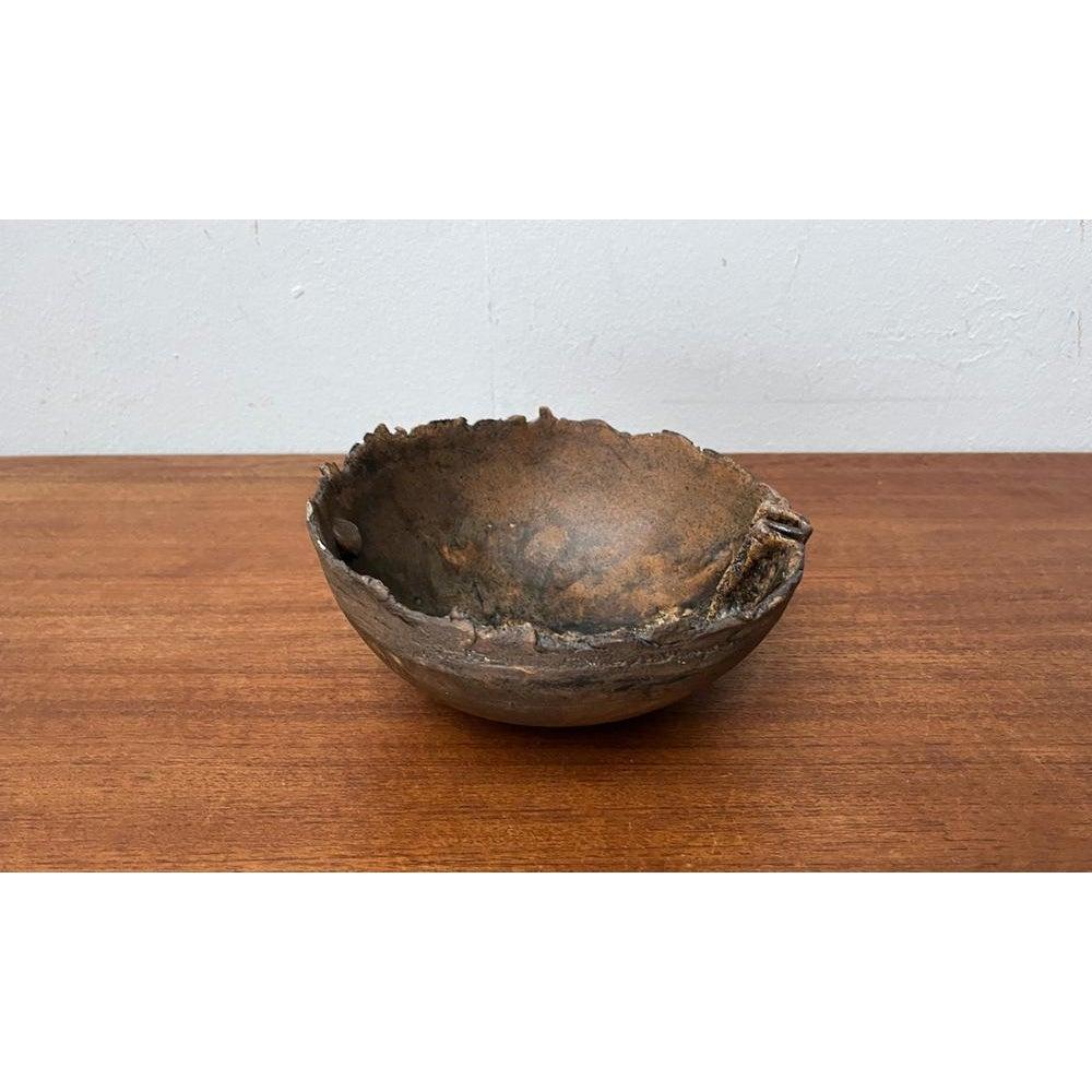Mid-Century Brutalist Danish Studio Pottery Bowl Sculpture from Bjørn, 1960s For Sale 3