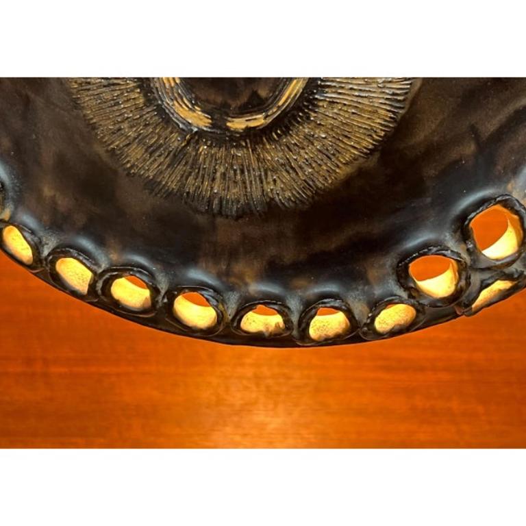 Lampada a sospensione dello Studio Pottery danese brutalista di metà secolo di Bjørn Keramik, anni '60 in vendita 3