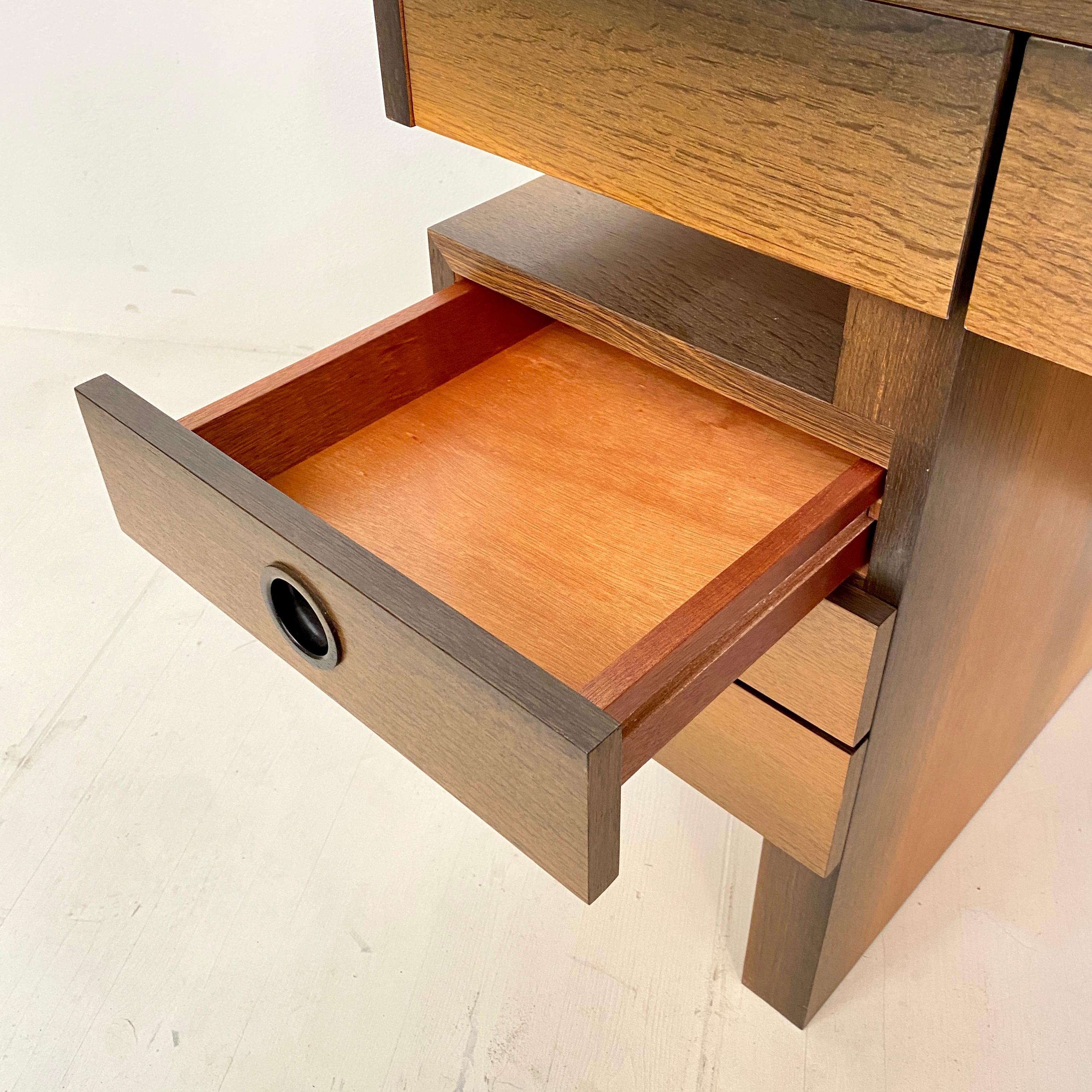 Mid Century Brutalist Desk in Bog Oak and Mahogany, around 1970s 6