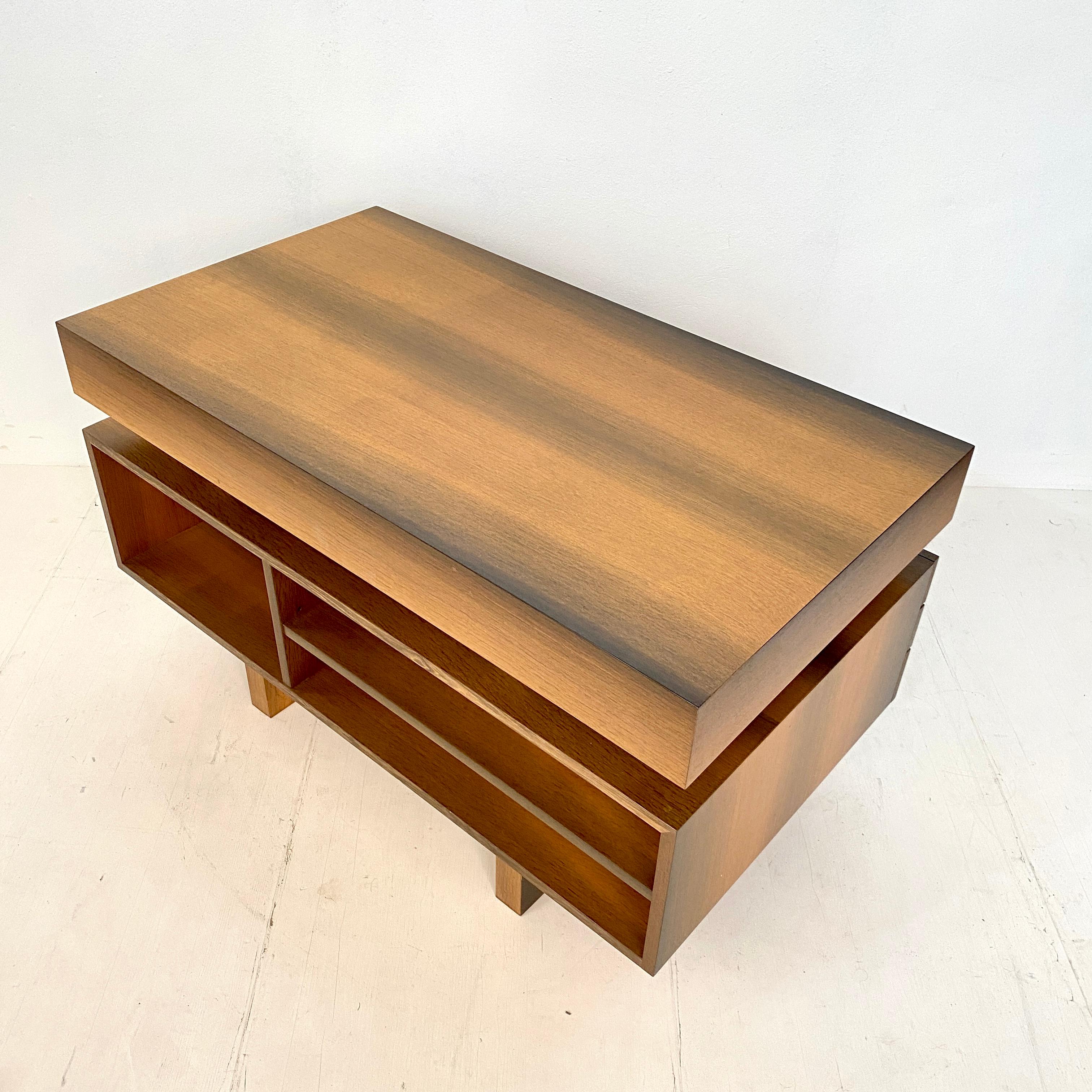 Mid Century Brutalist Desk in Bog Oak and Mahogany, around 1970s 14