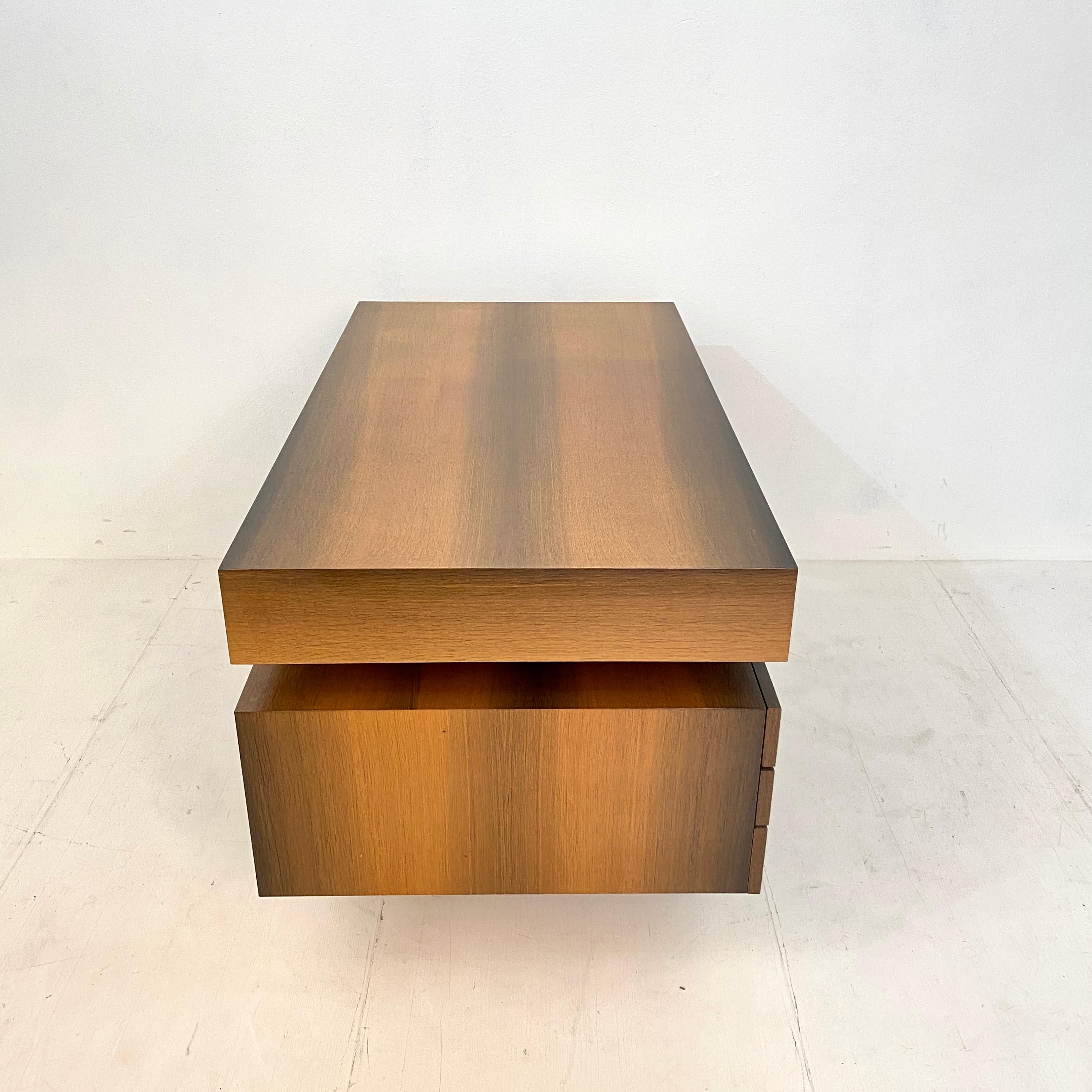 Mid Century Brutalist Desk in Bog Oak and Mahogany, around 1970s 15