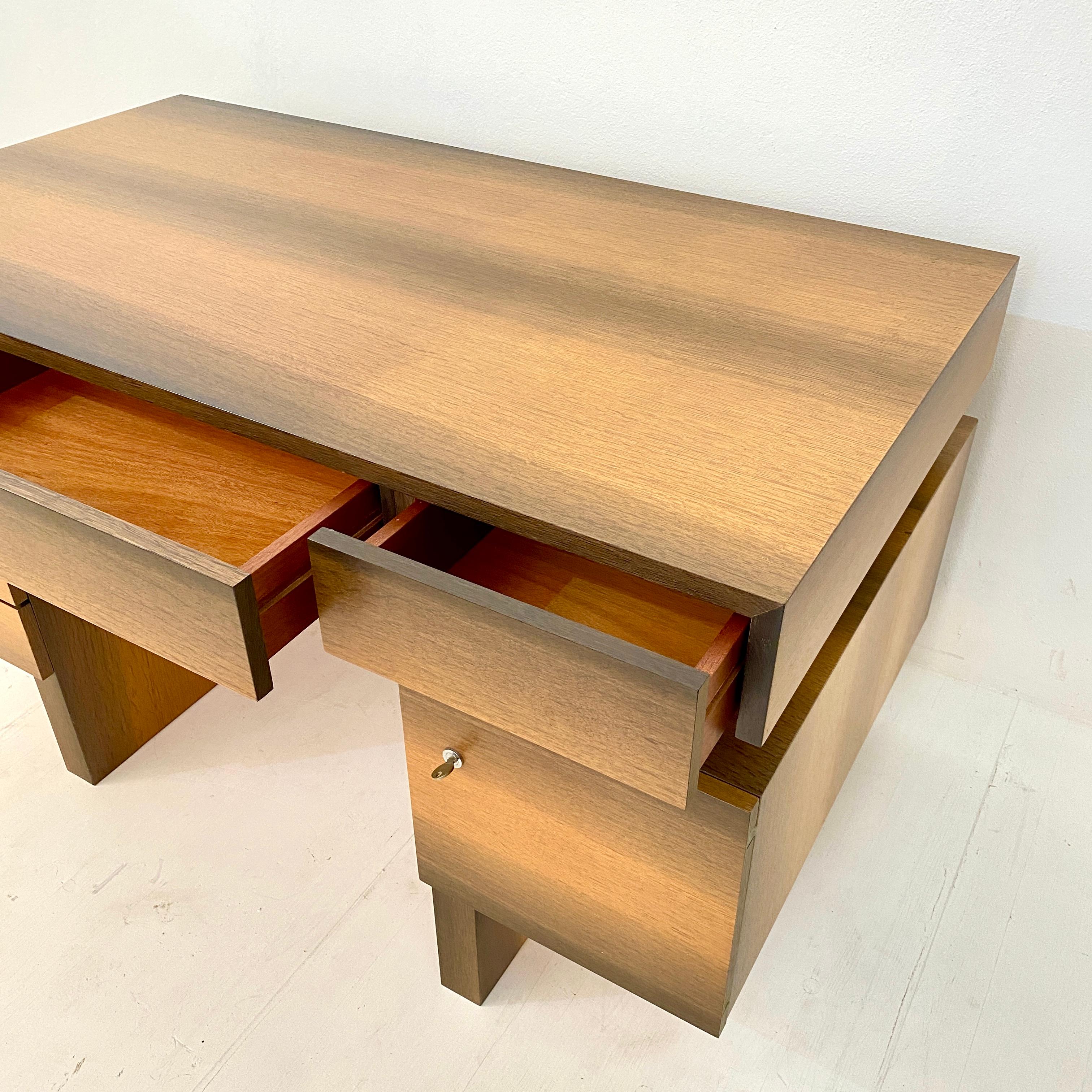 Mid Century Brutalist Desk in Bog Oak and Mahogany, around 1970s 2
