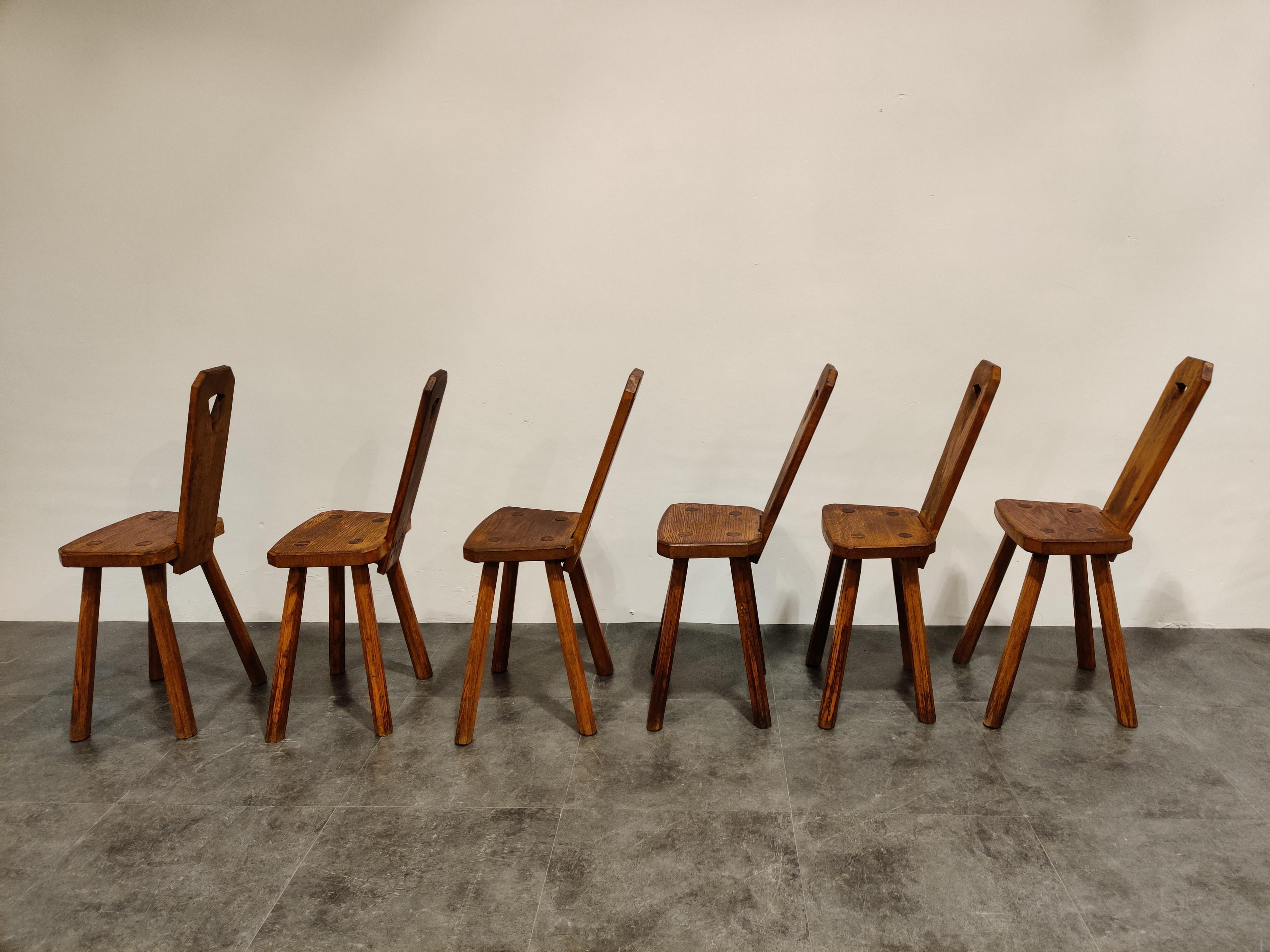 Midcentury Brutalist Dining Chairs, 1950s In Good Condition In HEVERLEE, BE