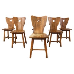 Mid century brutalist dining chairs, 1960s 