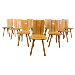 Mid century brutalist dining chairs, 1960s set of 10