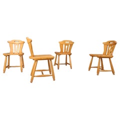 Mid century brutalist dining chairs, 1960s set of 4