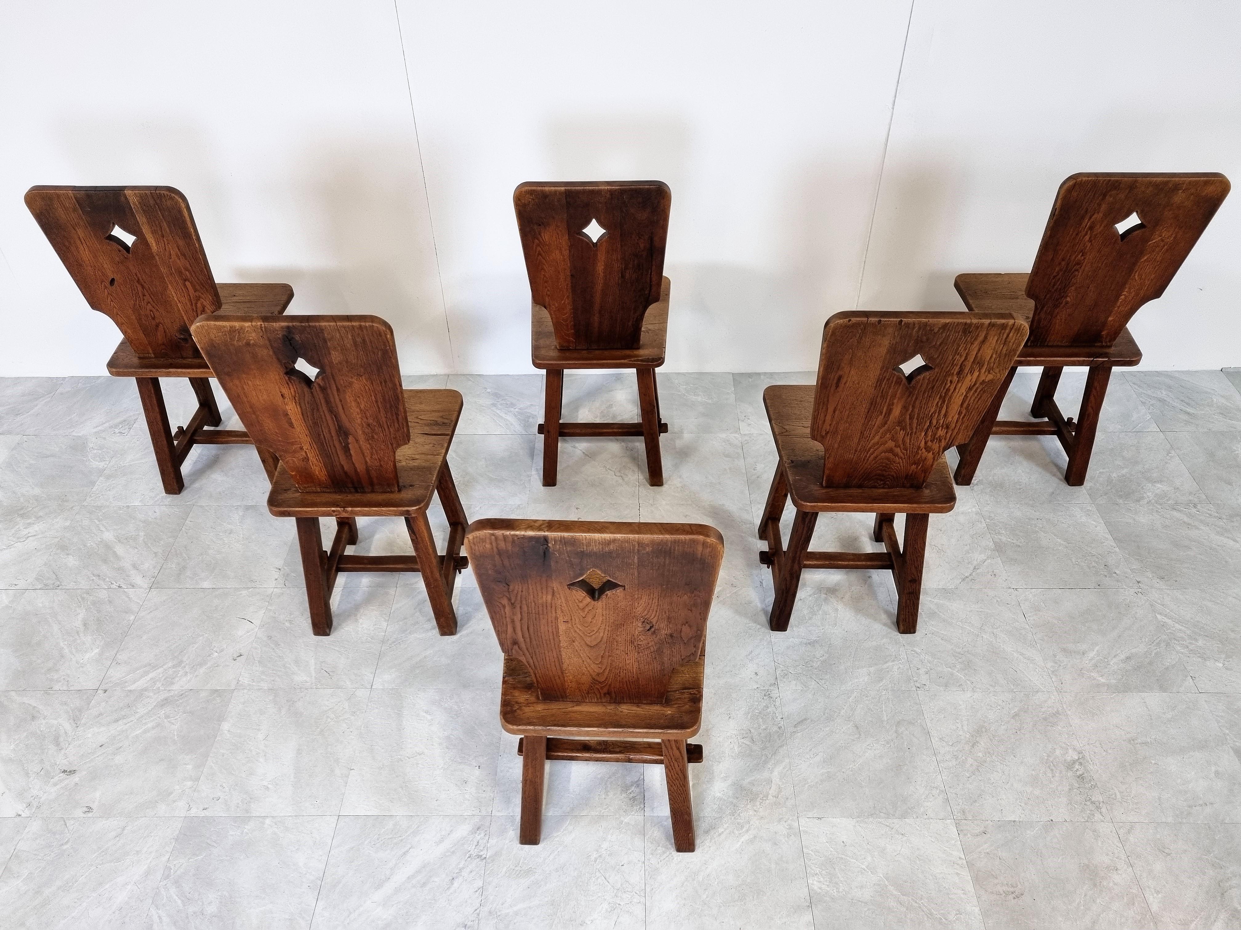 Mid-20th Century Mid Century Brutalist Dining Chairs, 1960s, Set of 6