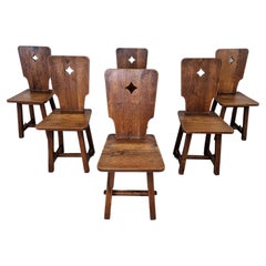 Mid Century Brutalist Dining Chairs, 1960s, Set of 6