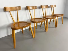 Mid Century Brutalist Dining Chairs, Touret / Noll Style