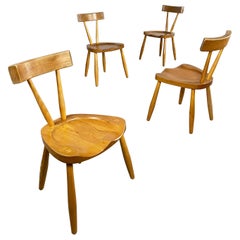 Mid Century Brutalist Dining Chairs, Touret / Noll Style