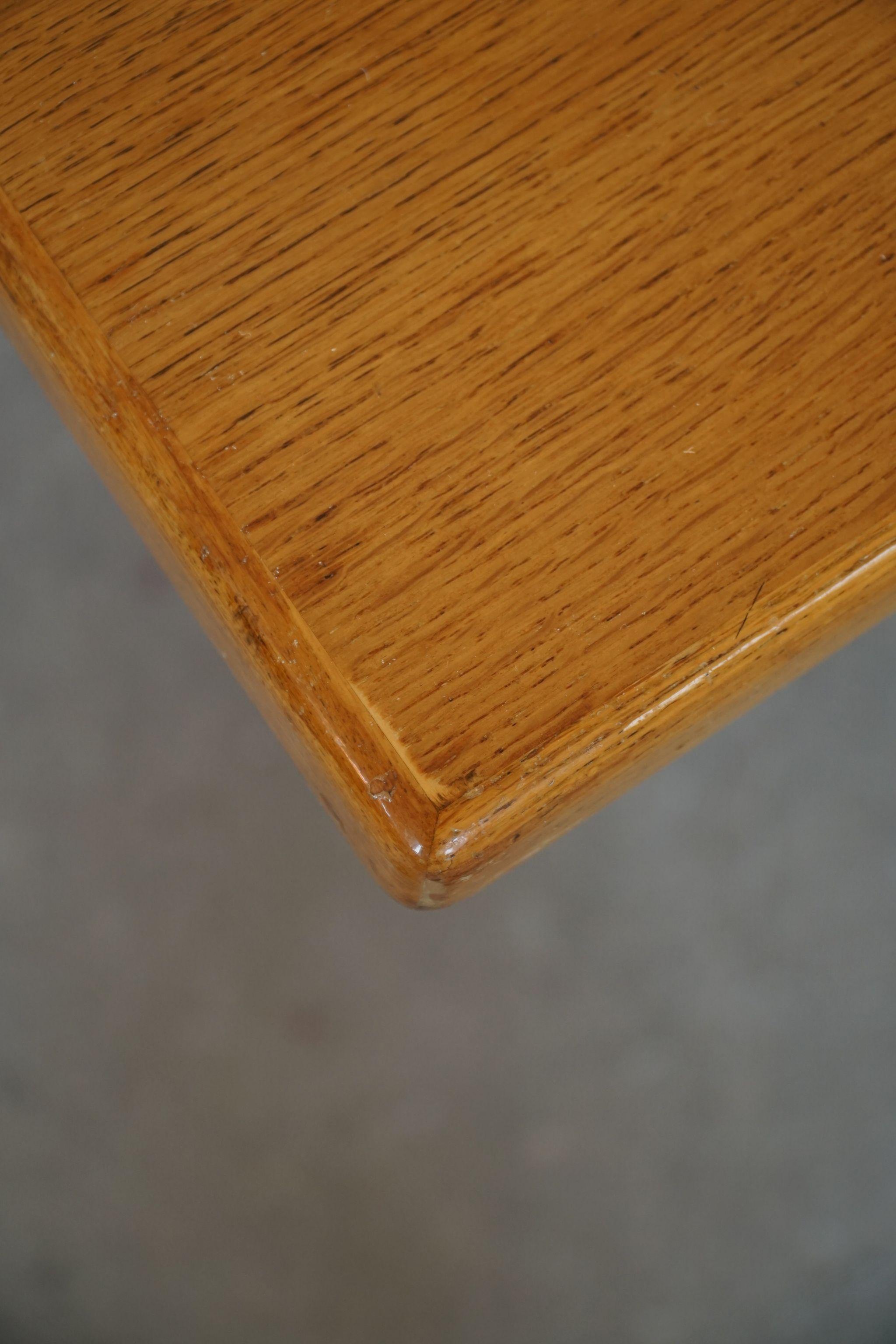 Mid Century, Brutalist Dining Table, Made in Oak, Danish Cabinetmaker, 1950s For Sale 6