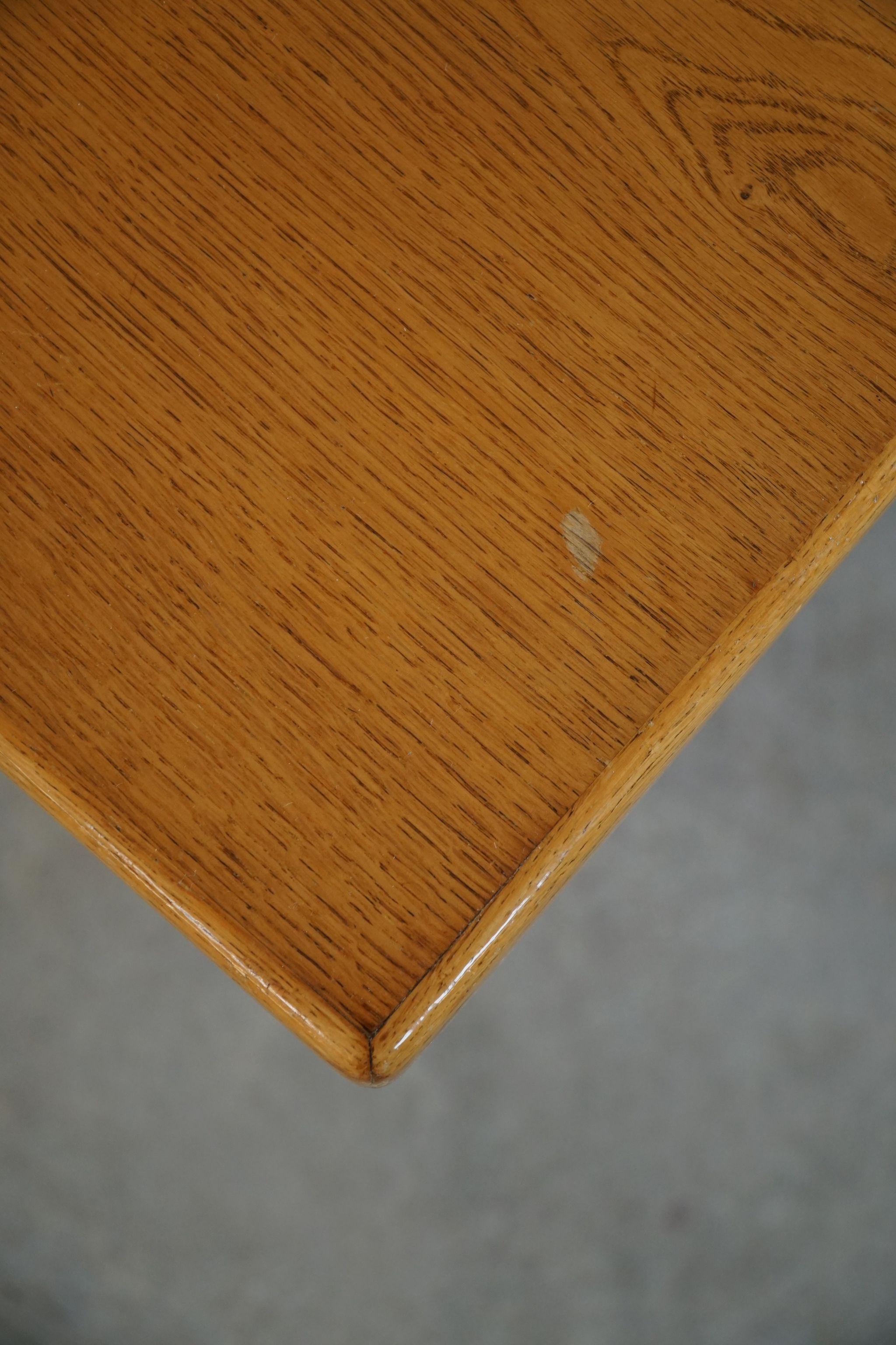 Mid Century, Brutalist Dining Table, Made in Oak, Danish Cabinetmaker, 1950s For Sale 11